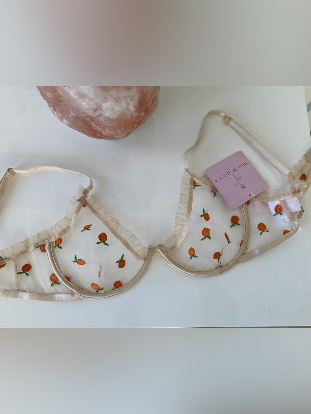 Bed of Roses Size M see-through ruffle trim orange fruit detail 🍊